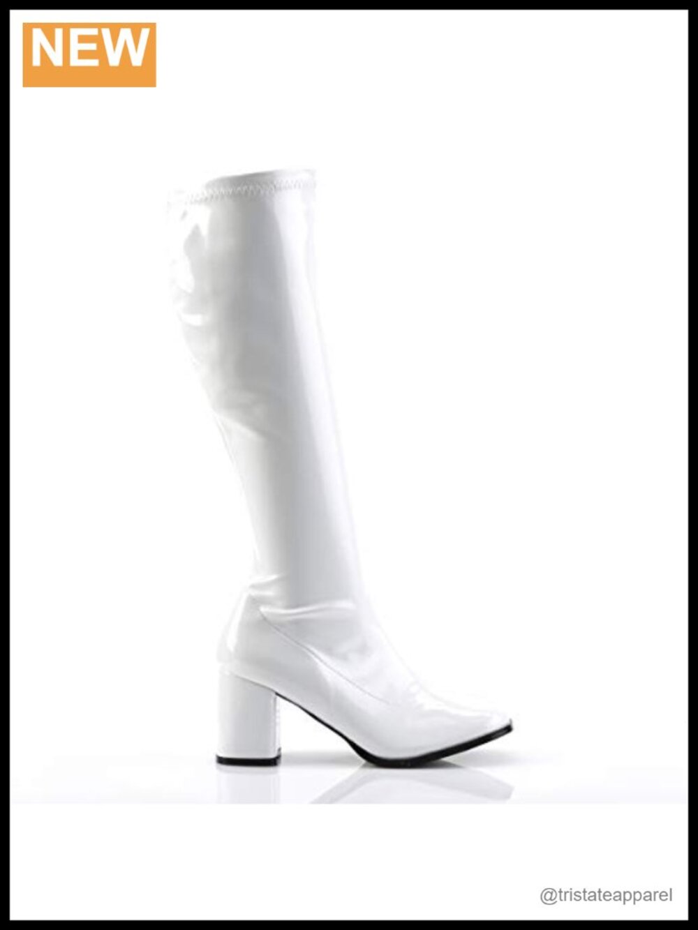 Knee High Boot Square Toe Block Heel Zip - Picture 5 of 5
